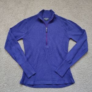 Eddie Bauer Crew Neck Quarter Zip Pullover Sweater